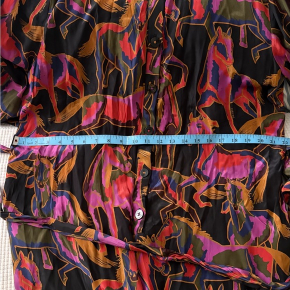 Farm Rio Wild Horses lightweight satin Jumpsuit - Multicolor - Picture 6 of 8